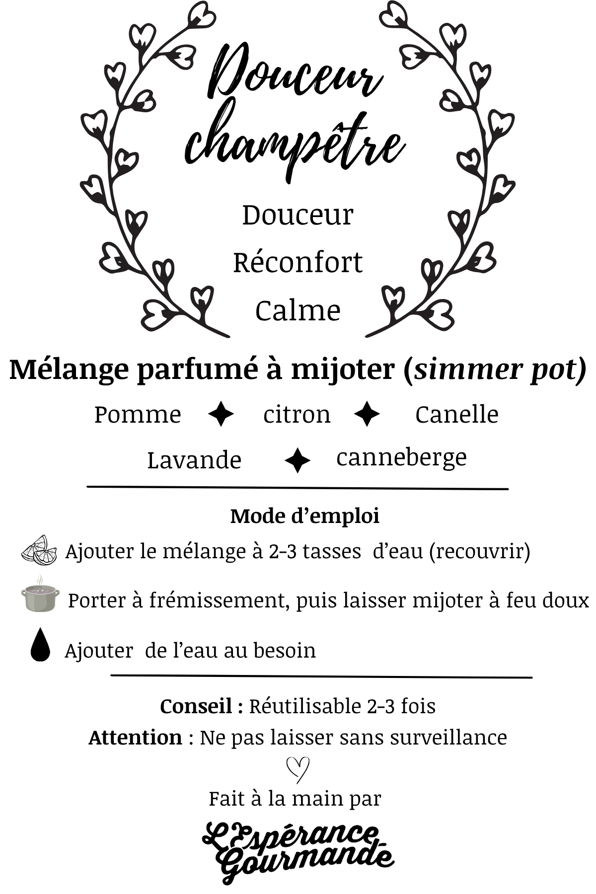 Douceur champêtre Simmer Pot  – Mélange parfumé à mijoter