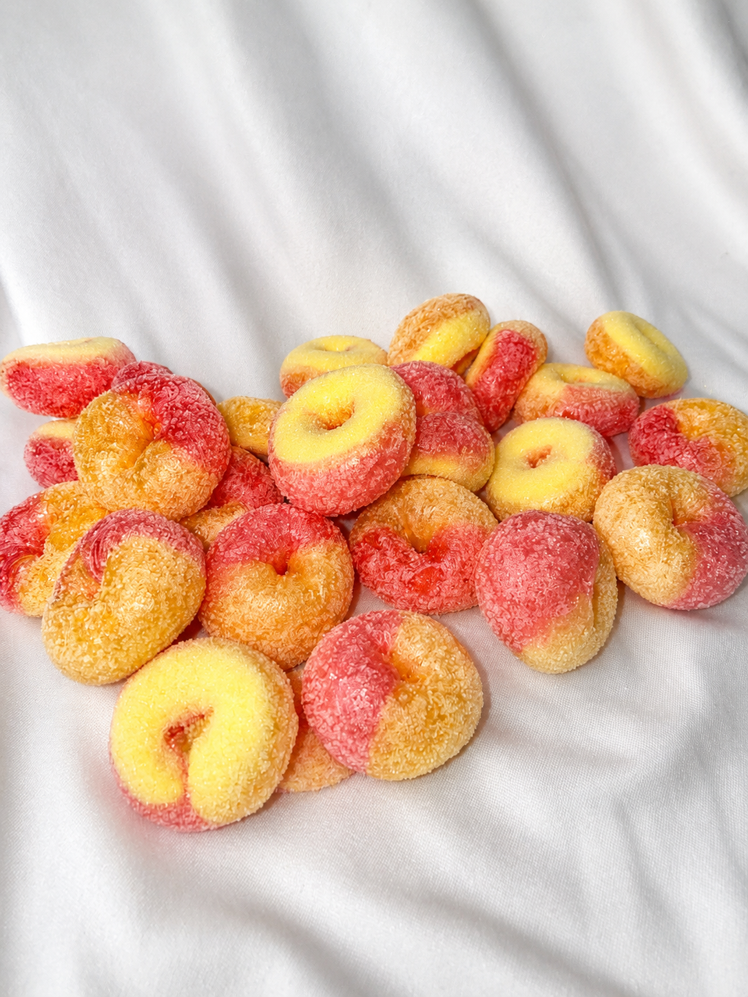 Bonbons lyophilisés — Anneaux de pêche / Freeze Dried Candy