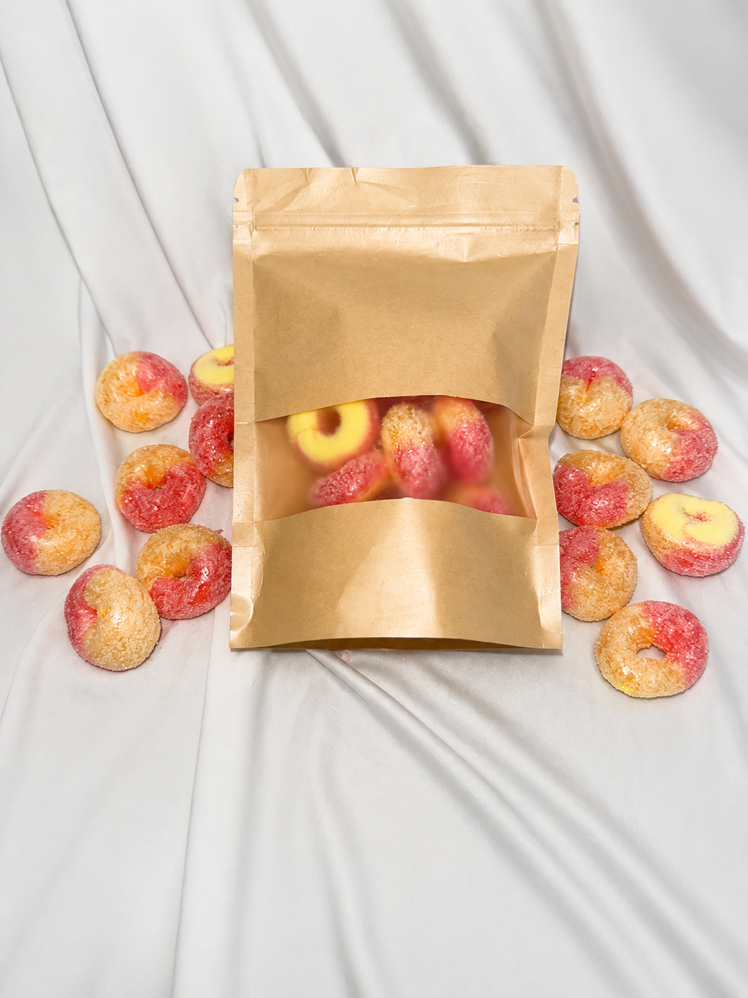 Bonbons lyophilisés — Anneaux de pêche / Freeze Dried Candy